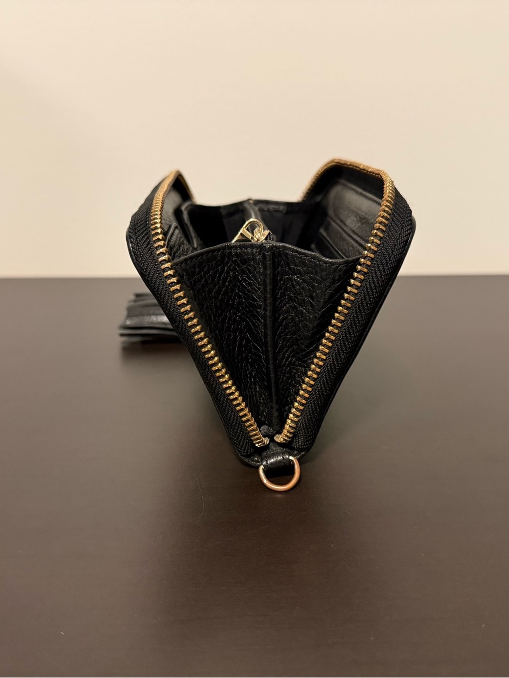 Tory Burch Thea Zip Continental Wallet Black Leather Tassel - Picture 10 of 12